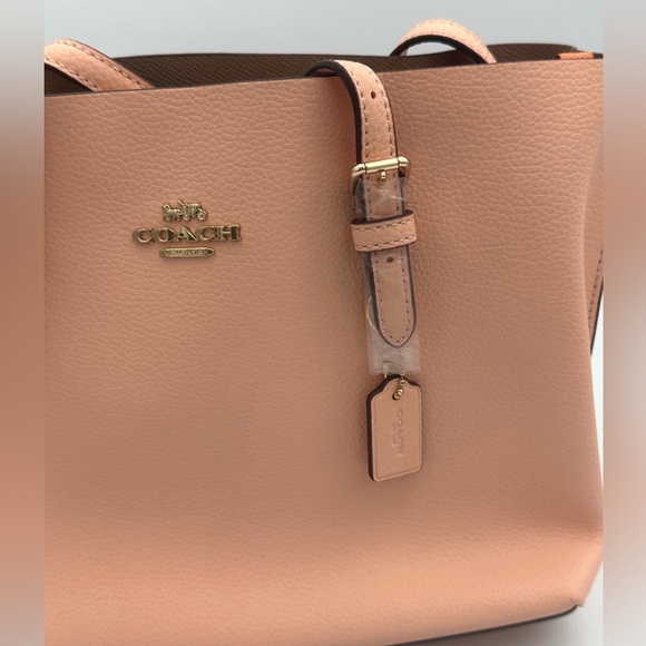 Coach Peach Leather Tote Bag - Picture 4 of 12